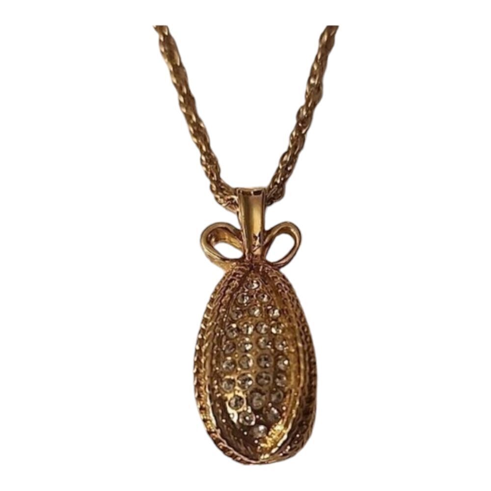 Vintage Joan Rivers Gold Paved Diamond Necklace